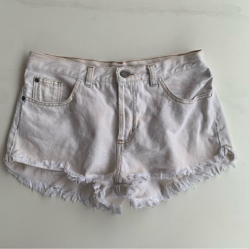 Farm Rio Shorts Women's 40 / M Distressed Cut Offs Mini Beach Surfer Girl Denim